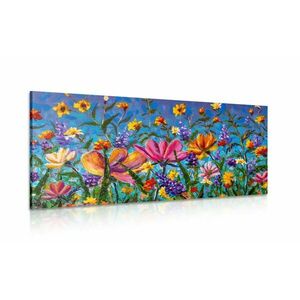 Obraz kolorowe kwiaty na łące obraz