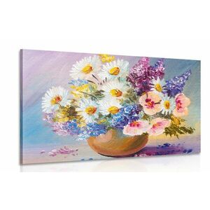 Obraz olejny przedstawiający letnie kwiaty obraz