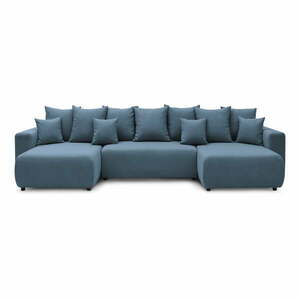 Niebieska sofa rozkładana w kształcie litery U Envy – Bobochic Paris obraz