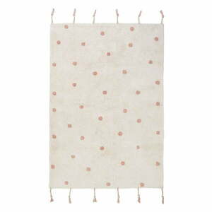 Beżowo-różowy dywan z bawełny wykonany ręcznie Nattiot Numi, 100x150 cm obraz