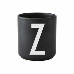 Czarny porcelanowy kubek Design Letters Alphabet Z, 250 ml obraz
