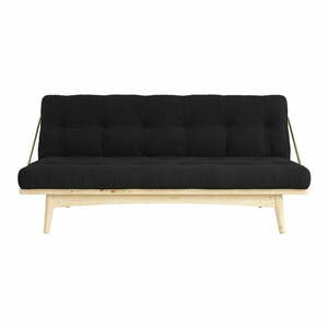 Sofa rozkładana ze sztruksową tapicerką Karup Design Folk Raw/Charcoal obraz