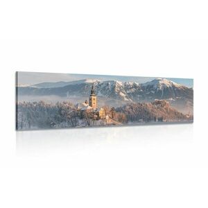 Obraz kościół nad jeziorem Bled w Słowenii obraz