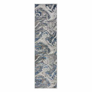 Niebiesko-szary chodnik Flair Rugs Marbled, 80x300 cm obraz