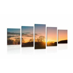 5-częściowy obraz piękny zachód słońca obraz