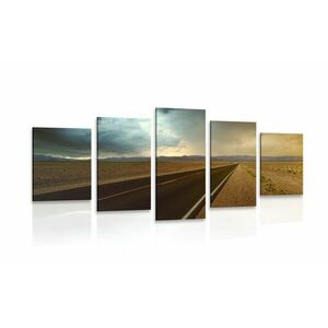 5-częściowy obraz droga na środku pustyni obraz
