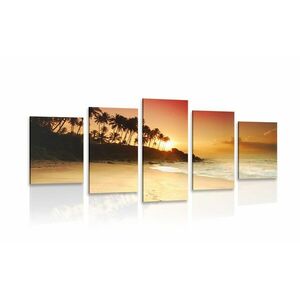 5-częściowy obraz zachód słońca na Sri Lance obraz