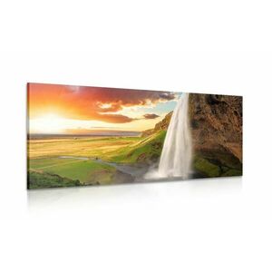 Obraz majestatyczny wodospad na Islandii obraz
