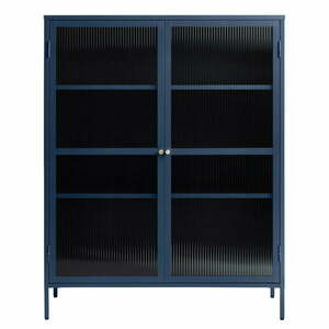 Niebieskia metalowa witryna Unique Furniture Bronco, wys. 140 cm obraz