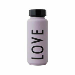 Fioletowa butelka termiczna Design Letters Love, 500 ml obraz
