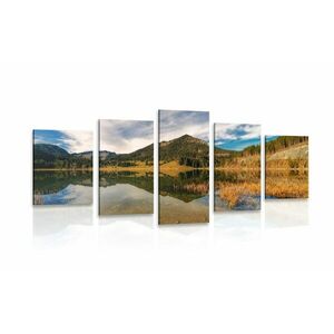 5-częściowy obraz jezioro pod wzgórzami obraz