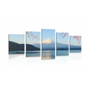 5-częściowy obraz widok z jeziora na Fuji obraz