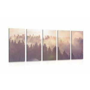 5-częściowy obraz mgła nad lasem obraz