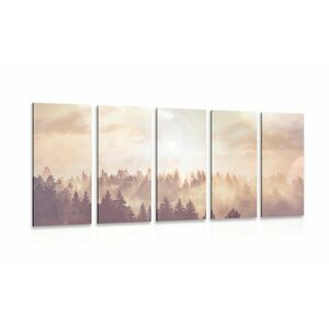 5-częściowy obraz mglisty las obraz