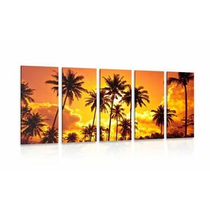 5-częściowy obraz palmy kokosowe na plaży obraz