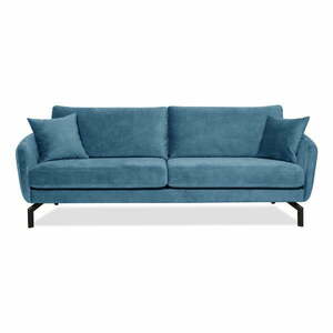 Niebieska sofa z aksamitnym obiciem Scandic Magic, szer. 230 cm obraz