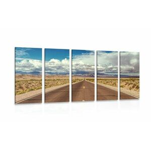 5-częściowy obraz droga na pustyni obraz