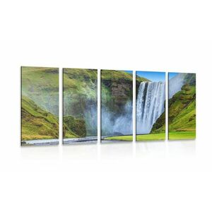 5-częściowy obraz kultowy wodospad Islandii obraz