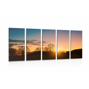 5-częściowy obraz piękny zachód słońca obraz