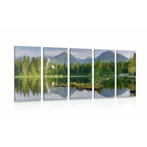 5-częściowy obraz piękna panorama gór nad jeziorem obraz