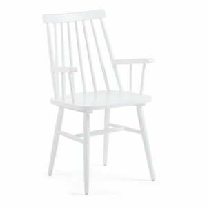 Białe krzesło z drewna kauczukowego Kave Home Kristie obraz