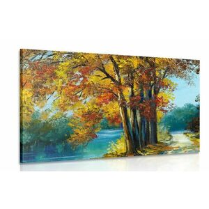 Obraz malowane drzewa w jesiennych barwach obraz