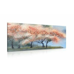 Obraz akwarelowe kwitnące drzewa obraz