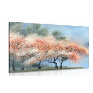 Obraz kwitnące drzewa w wersji akwarela obraz
