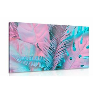 Obraz liście palmowe w niezwykłych neonowych kolorach obraz