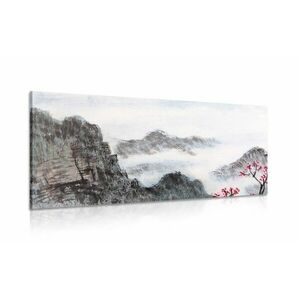 Obraz chiński krajobraz we mgle obraz