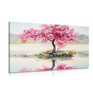 Obraz wiśnia orientalna w kolorze różowym obraz