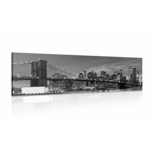 Obraz uroczy most w Brooklynie w wersji czarno-białej obraz