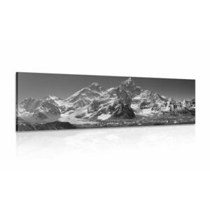 Obraz piękny szczyt górski w wersji czarno-białej obraz