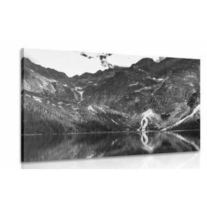 Obraz Morskie Oko w Tatrach w wersji czarno-białej obraz