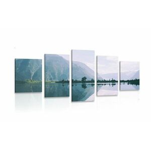 5-częściowy obraz malowana sceneria górskiego jeziora obraz
