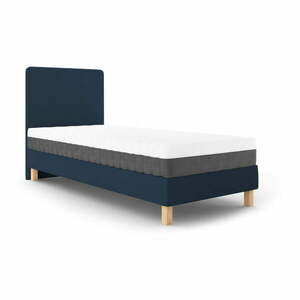 Granatowe łóżko jednoosobowe Mazzini Beds Lotus, 90x200 cm obraz