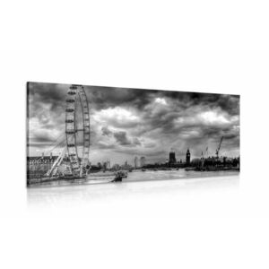 Obraz wyjątkowy Londyn i rzeka Tamiza w wersji czarno-białej obraz
