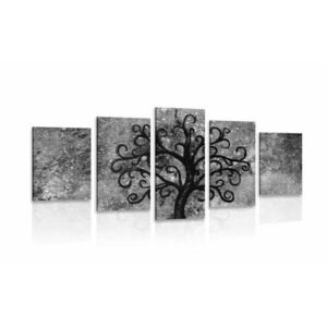 5-częściowy obraz czarno-białe drzewo życia obraz