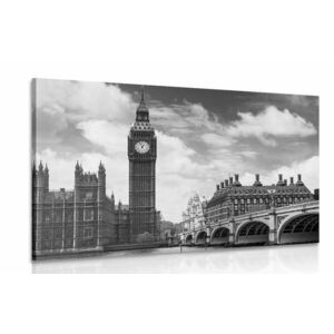 Obraz Big Ben w Londynie w wersji czarno-białej obraz