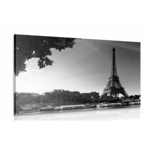 Obraz jesienny Paryż w wersji czarno-białej obraz
