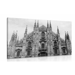 Obraz katedra w Mediolanie w wersji czarno-białej obraz