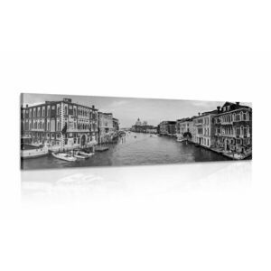 Obraz słynny kanał w Wenecji w wersji czarno-białej obraz