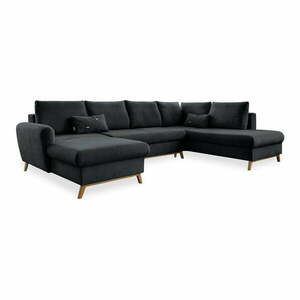 Ciemnoszara rozkładana sofa w kształcie litery "U" Miuform Scandic Lagom, prawostronna obraz