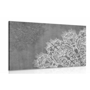 Obraz elementy mandali kwiatowej w wersji czarno-białej obraz