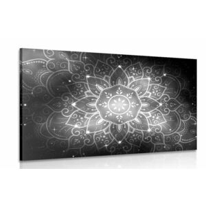 Obraz Mandala z galaktycznym tłem w wersji czarno-białej obraz