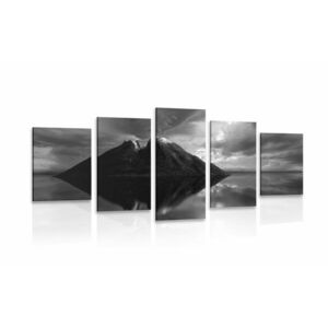 5-częściowy obraz bezludna wyspa w wersji czarno-białej obraz