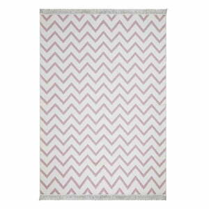 Biało-różowy bawełniany dywan Oyo home Duo, 80 x 150 cm obraz