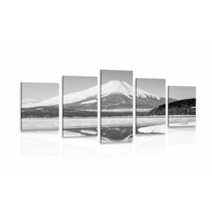 5-częściowy obraz japońska góra Fuji w wersji czarno-białej obraz
