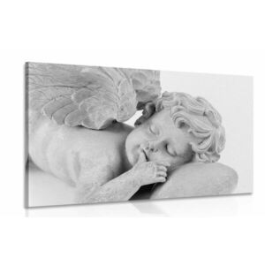 Obraz czarno-biały śpiący aniołek obraz