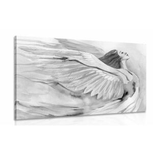 Obraz wolny anioł w wersji czarno-białej obraz